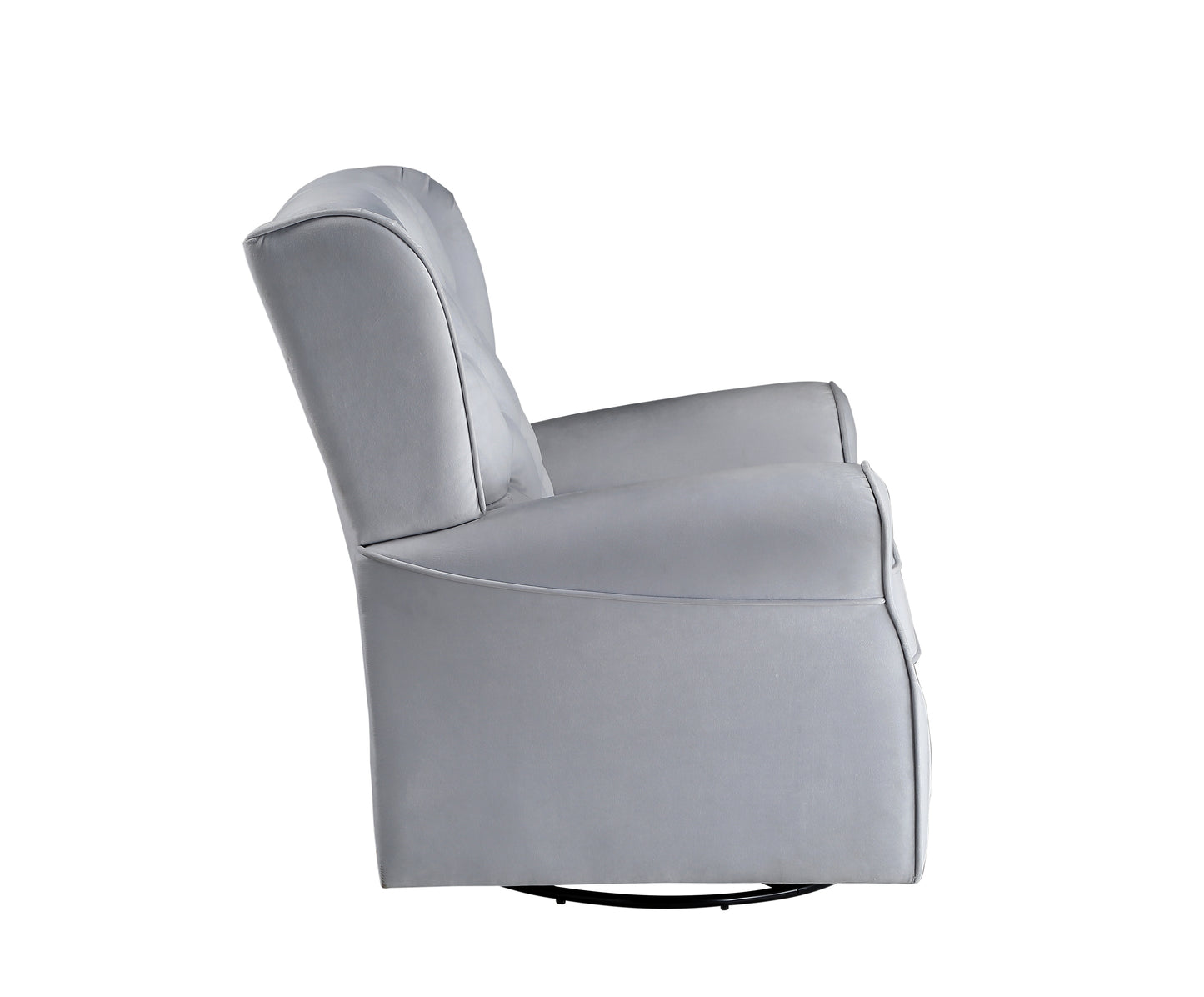 ACME Zeger Swivel Chair w/Glider , Gray Fabric LV00924